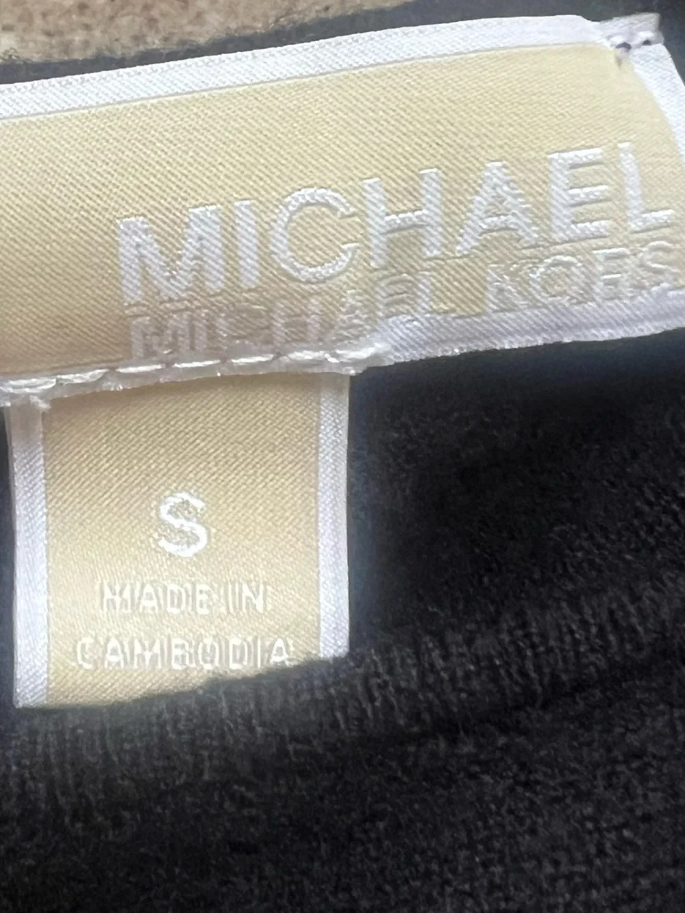 Michael Kors Black Crewneck Sweatshirt Gold Logo Plaque Size S